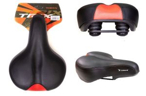 Седло TRIX TX-5548, 260x190 мм, комфортное, с эластомерами, черно-красное