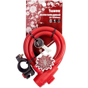 Велозамок с брелоком 12*1200мм, VINCA SPORT, VS 561 Magic Flowers
