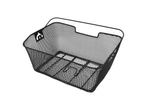 Корзина задняя 41х30х18/15см сталь на багажник с ручкой черная