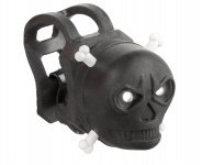 Фонарь 5-220603 "маячок" передний "череп" 2д/2ф резин. с батар. черный (40) VENTURA