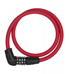 Велозамок тросовый с кодом ABUS Numerino 5412C/85см, трос 12мм, класс защиты 3/15, 300гр, красный