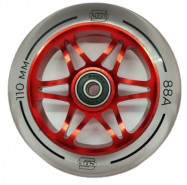 Колесо для самоката 110 мм, ABEC-9, красный / прозрачный, HW-SPRTR