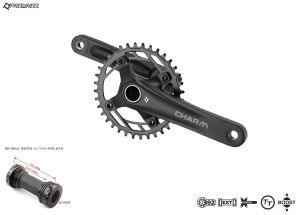 Система PROWHEEL CHARM с кареткой PW-BB73б Hollowtech 2, ал. шат. 170 мм, Narrow Wide 36