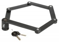 Велозамок M-WAWE складной 850мм 6 стальных пластин автом. держ-ль в компл. черный 5-230192