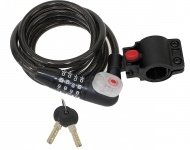 Велозамок M-WAWE кодовый+ключи 10х1800мм со светодиодом полупрозр 5-233855