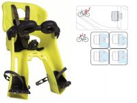 BELLELLI Сидение переднее Freccia B-Fix Hi-Viz, светоотражающее, жёлтое, до 15кг