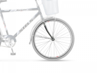 Колесо 26 переднее в сборе (Navigator 210), один. сереб. обод, под гайку