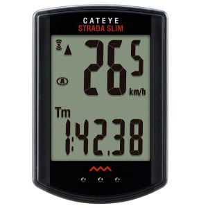 Велокомпьютер CAT EYE Strada Slim 8 функций, беспроводной, черный