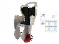 BELLELLI Сидение заднее Mr Fox Standard B-Fix, серебристое с черной вставкой, до 22кг