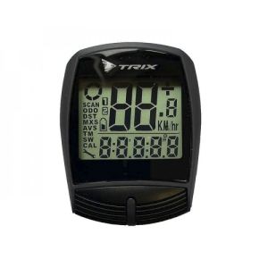 Велокомпьютер TRIX беспроводной, 18 функций, с подсветкой экрана, черный