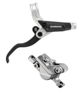 Тормоз гидравлический передний SHIMANO M445, серебристый