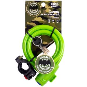 Велозамок с брелоком 12*1200мм, VINCA SPORT, VS 561 Military