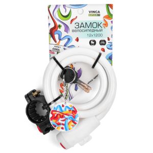 Велозамок с брелоком 12*1200мм, VINCA SPORT, VS 561 Cool