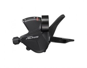 Шифтер Shimano Altus, M2010, лев, 3ск, индикатор, трос 1800мм, черный, без уп ASLM2010LB