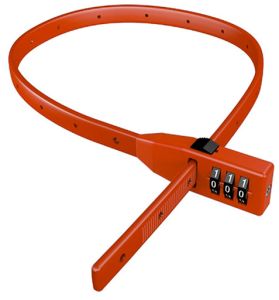 Велозамок Basi KBS 50, трос 10x530, кодовый, красный