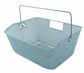 Корзина задняя 41х30х18/15см сталь на багажник с ручкой серебр.