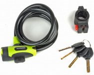 Замок 0 вело ASL-25 10х1500мм автом. с крепл. с защ. колпачком ЧЕРНО-ЗЕЛЕНЫЙ AUTHOR