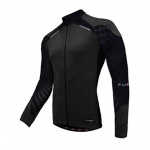 Велокуртка 12-550 с микрофлисом J-730-1 Ferinze LW Black весна-осень, черная с молнией S Funkier