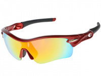 Очки велосипедные Vinca cо сменными серыми и желтыми линзами, красная оправа