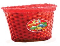 Корзина детская 240х165х155мм на руль, 12-16, Машинки, красная