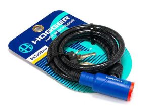 Велозамок HOGGER, трос, с ключами, 8х1000мм