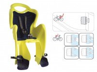 BELLELLI Сидение заднее Mr Fox Standard B-Fix,Hi-Viz, светоотражающее, жёлтое с синей вставкой, до 22кг