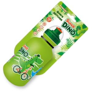 Фляга TRIX Super Dino детская, 500 мл, защитная крышка, LDPE, зеленая