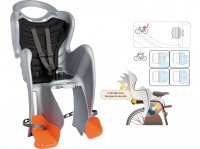Сиденье заднее BELLELLI Mr Fox Relax B-Fix, cеребристое с черной вставкой, до 22кг