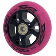 Колесо для трюкового самоката 100 мм, с подшипниками ABEC 9, черный/розовый, HW-KRBKPK