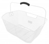 Корзина 5-431612 задняя усил. 41х31х16см сталь на багажник с ручкой белая M-WAVE