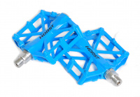 Педали алюминиевый H36 широкие с 2-мя герм. промподш. 92*95*15мм, 420 г синие HORST