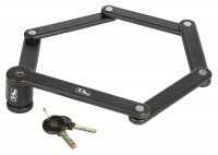 Замок 5-230193 вело складной 850мм автом.6 стальных пластин держ-ль в компл. черный (12) M-WAVE