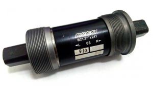 Каретка-картридж NECO, стальная, под стакан  68мм, квадратный вал, 110,5мм х1,37х24, черная