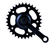 Система пер. 1скор. сталь 12-18" 1/2х3/32 32зуб. шатуны 102мм пласт. покр. черная