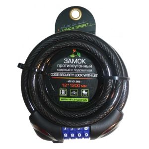 Велосипедный замок Vinca Sport GK-101.562, 12х1200мм