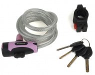 Замок 1 вело ASL-25 10х1500мм автом. с крепл. с защ. колпачком СЕРЕБР.-РОЗОВЫЙ AUTHOR