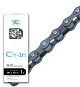 Цепь TEC CT-1H 1ск., 110 звеньев, для BMX, с замком, синяя