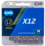 Цепь KMC Х-12 126зв 1/2"х11/128" с замком в коробке д/SHIMANO/SRAM и др. 12скор. серебристо-черная