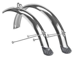 Комплект полноразмерных крыльев, 24", с брызговиками, сталь (хром)
