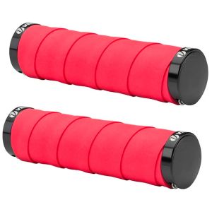 Грипсы 129мм VLG-852AD4 VELO красные с черными кольцами