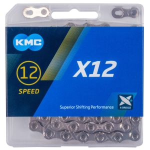 Цепь KMC X12 12 ск., 126 зв., с замком, серебристая