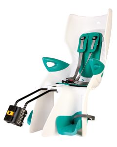 Детское велокресло BELLELLI Summer B-Fix на подседельный штырь, белый с бирюзовый вставкой