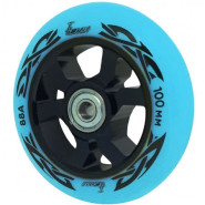 Колесо для трюкового самоката 100 мм, с подшипниками ABEC 9, черный/голубой, HW-KRBKBL