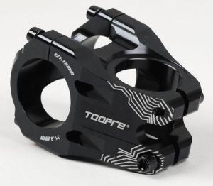 Вынос TOOPRE алюм., для безрезьб.вилки 28.6, под руль 31,8мм, 35мм , угол 0°, черный