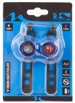 Фонарики 5-220626 APOLLON MINI A перед. 1д/2ф+зад. 1д/1ф 29г/шт с батар. алюм. синий корпус M-WAVE