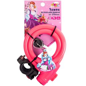 Велозамок с брелоком 12*1200мм, VINCA SPORT, VS 561 Princess Kate