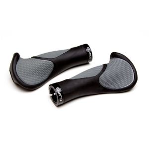 Ручки CE233 на руль 3-476 СУПЕРКОМФОРТНЫЕ эргономичные, 130мм с 2 интегрир. фиксаторами, черно-серы