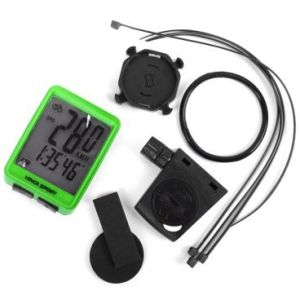 Велокомпьютер Vinca Sport 12 функций V-1507 беспроводной. зеленый/черный