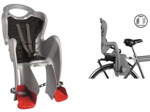 Детское велокресло BELLELLI Mr Fox на багажник, серебристый с черной вставкой