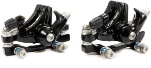 Комплект калиперов дискового тормоза механического с адаптерами IS F180/R160,  IS F160/R140, черные Комплект калиперов дискового тормоза механического с адаптерами IS F180/R160,  IS F160/R140, черные